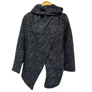 Women's Large Kenar One Button Cowl Neck Cardigan